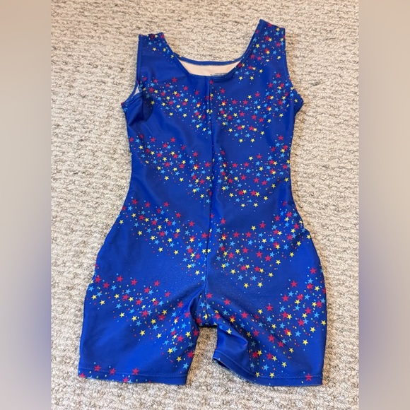 Danskin Blue leotard with star design - Picture 2 of 3